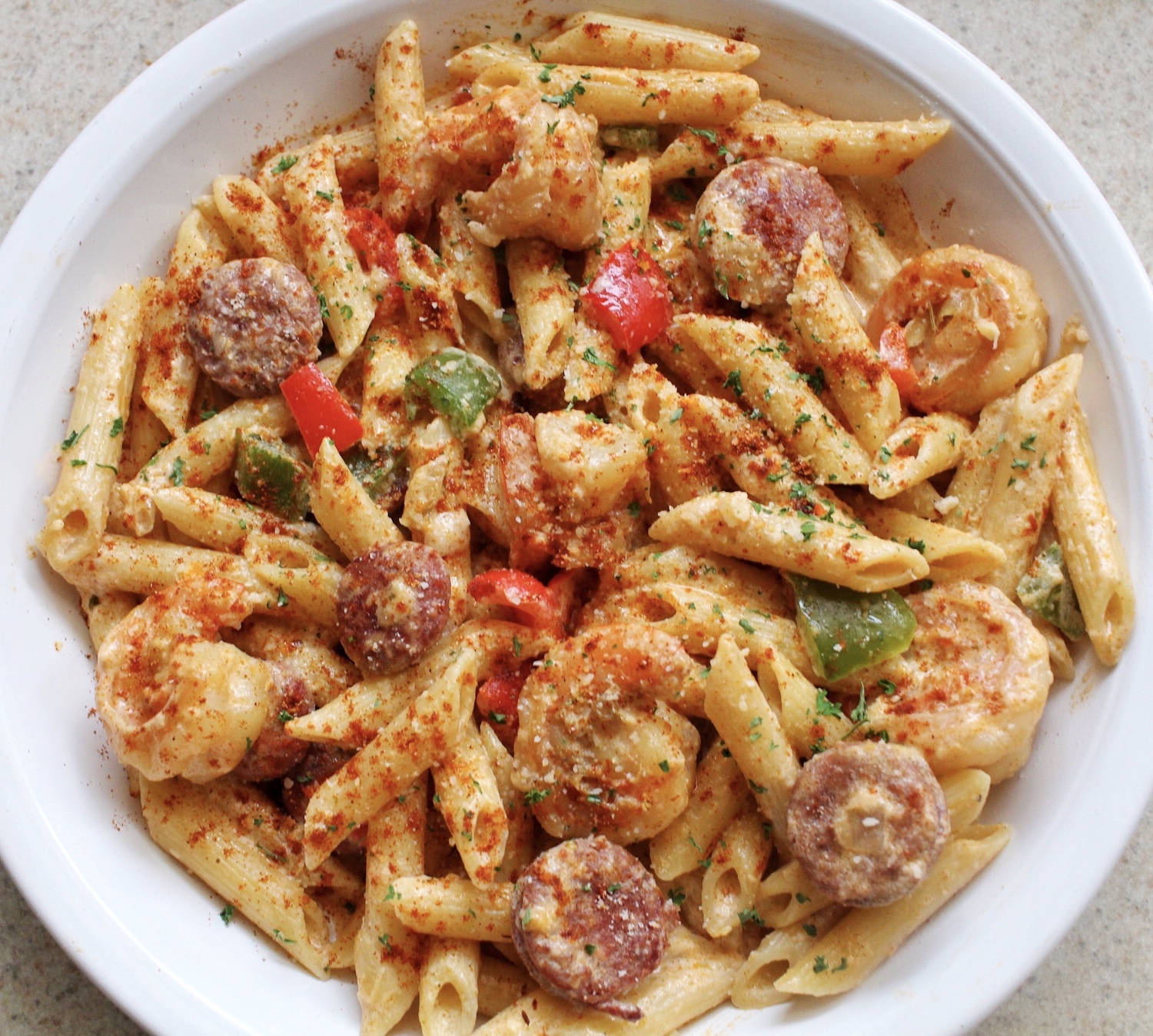 Cajun Shrimp Pasta with Sausage - Pegz Cooks