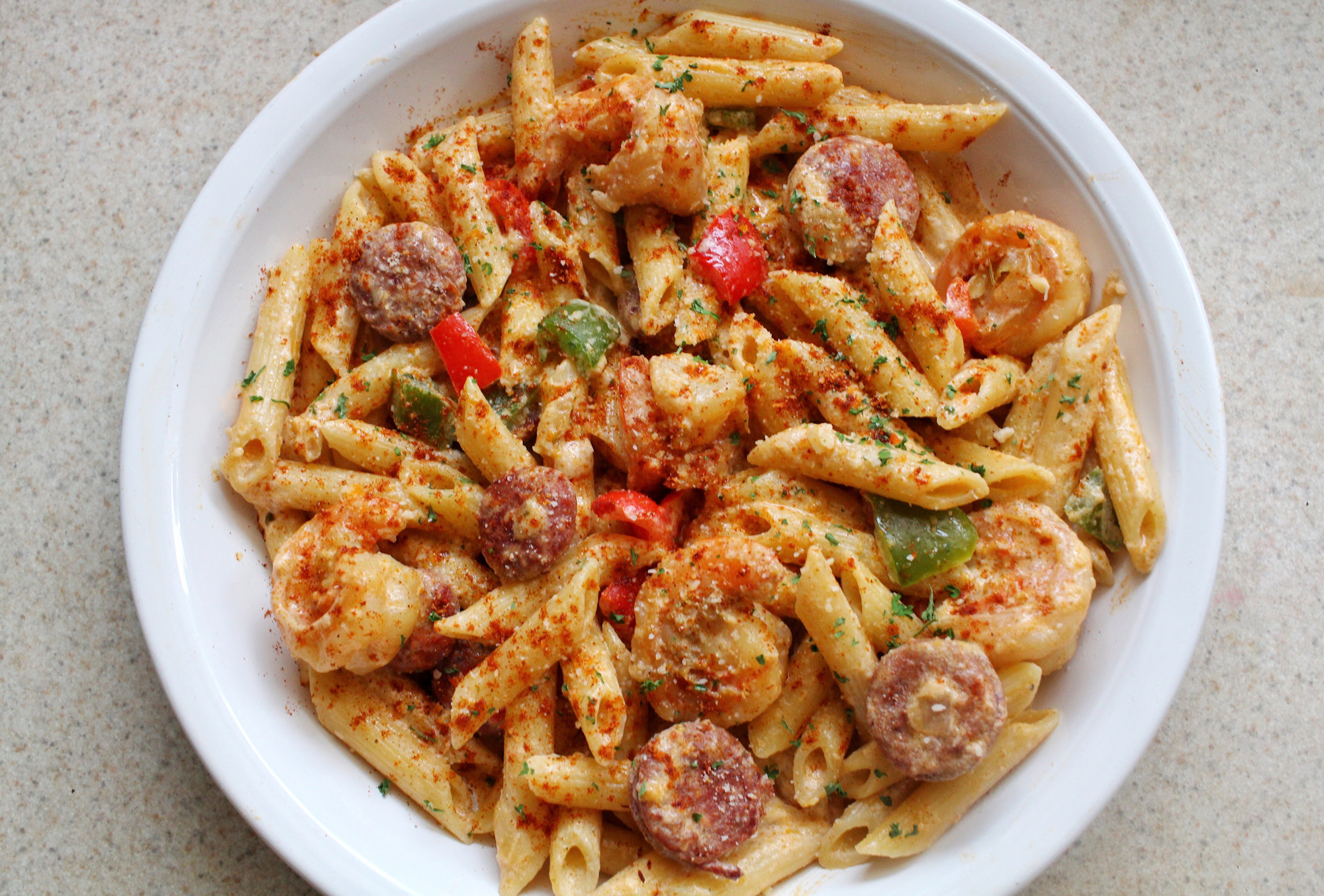 Cajun Shrimp Pasta With Sausage Pegz Cooks